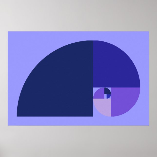 Affiches Ratio d'or, spirale de Fibonacci (Devant)