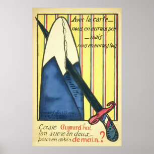 Affiches Rationalisation du sucre ~ Vintage France Guerre m