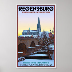 Affiches Ratisbonne - Dom und Steinerne Brücke