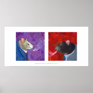 Affiches Rats dans des costumes fumant l'art d'amusement de