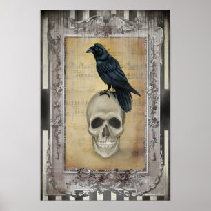 Affiches Raven and Skull halloween