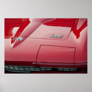 Affiches Rayon de Corvette Sting de 1966 rouges