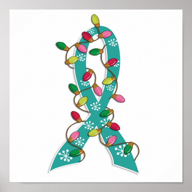 Affiches Rayon de Noël du cancer de l'ovaire (Devant)