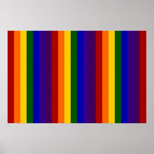 Affiches Rayures arc-en-ciel (Devant)