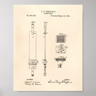 Affiches Razor Strop 1893 Patent Art Old Peper