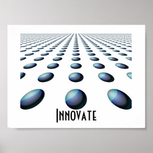 Affiches Receding Blue Patterned Balls - Innovate