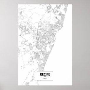Affiches Recife, Brazil (black on white)