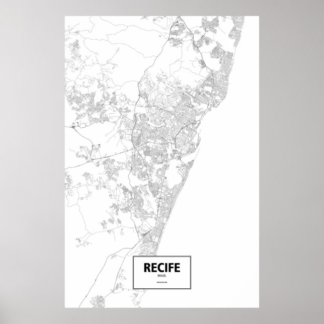 Affiches Recife, Brazil (black on white) (Devant)