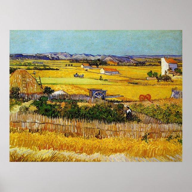 Affiches Récolte à La Crau, Vincent Van Gogh (Devant)