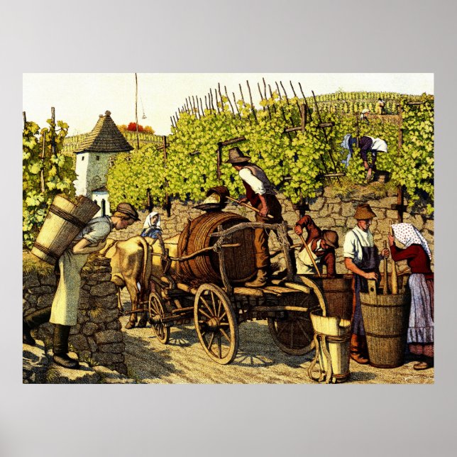Affiches Récolte de raisins 1890 (Devant)