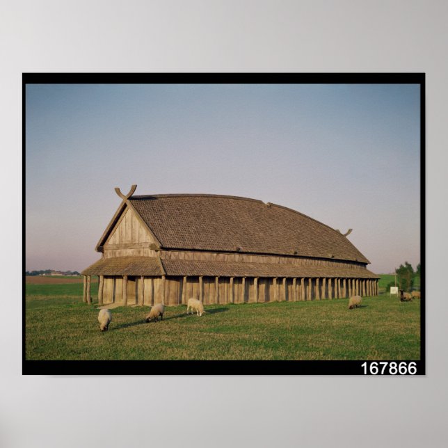 Affiches Reconstruction d'une maison viking du XIe siècle (Devant)