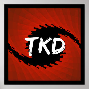 Affiches Red and Black Taekwondo Hurricane