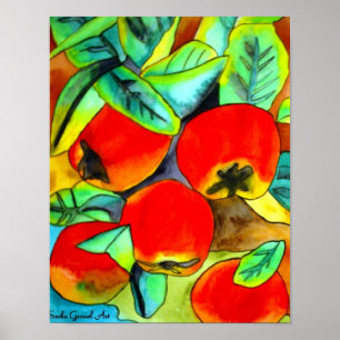 Affiches Red Apples aquarelle art original