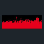 Affiches Red Black Pop Art New York City Skyline<br><div class="desc">Rouge - Noir New York City - Manhattan Skyscrapers Image de l'Art numérique</div>