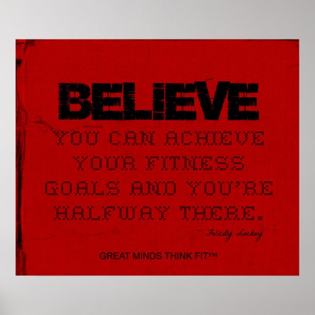 Affiches Red Cloth Black Thread Fitness Believe (Devant)