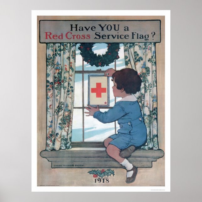 Affiches Red Cross Service Flag (US00202B) (Devant)