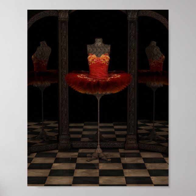 Affiches Red Firebird Classique Ballet Tutu Réflexions (Devant)