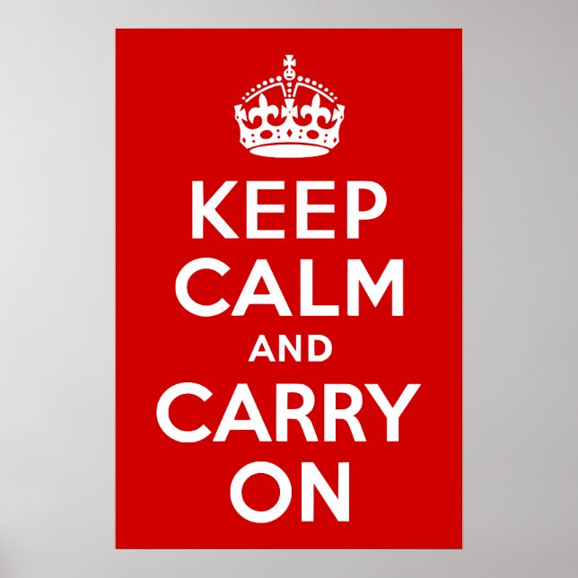 Affiches Red Keep Calm and Carry On (Devant)