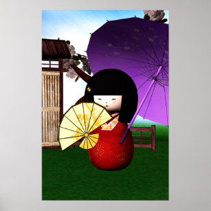 Affiches Red Kokeshi