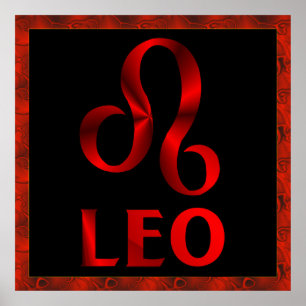 Affiches Red Leo Horoscope Symbol