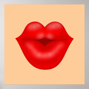 Affiches Red lips big kiss