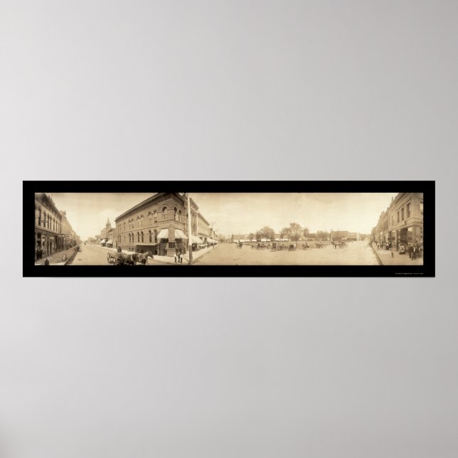 Affiches Red Oak IA Street Photo 1908 (Devant)