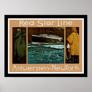 Affiches Red Star Line ~ Antwerpen-New York