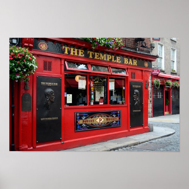 Affiches Red Temple Bar pub dans l'affiche de Dublin (Devant)