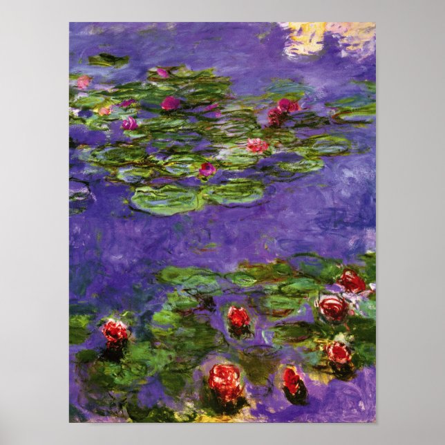 Affiches Red Water Lilies Claude Monet Fine Art (Devant)