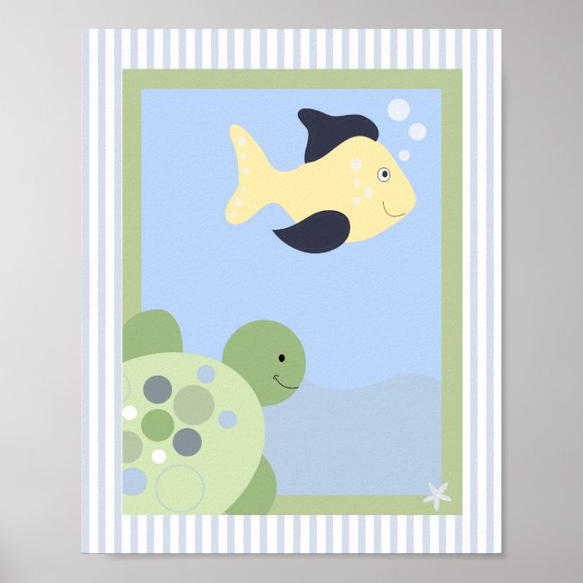 Affiches REEF TURTLE FISH 8x10 BABY NURSERY ROOM IMPRIMER (Devant)