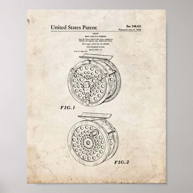 Affiches Reel pour la pêche à la mouche - Ancien look (Devant)