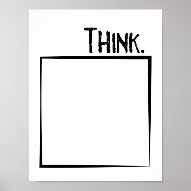 Affiches Réfléchissez À L'Extérieur De La Boîte Typographie (Devant)
