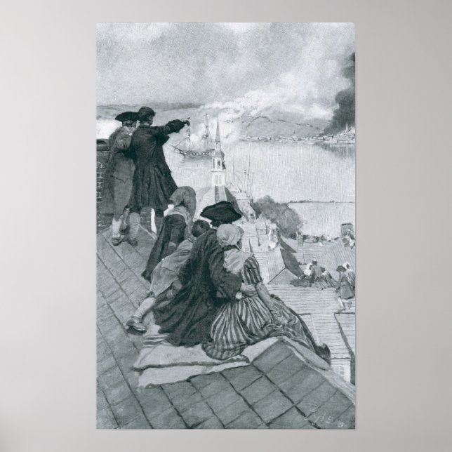 Affiches Regarder le combat à Bunker Hill illustration (Devant)