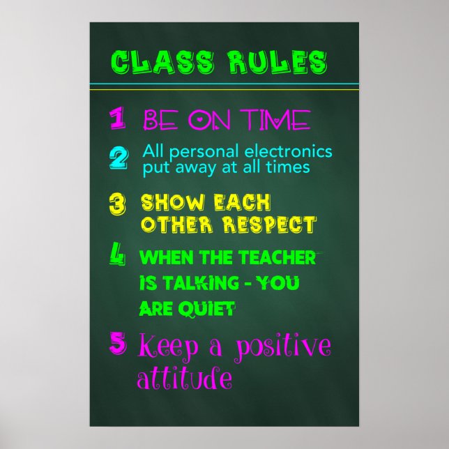 Affiches Règles de classe (Devant)
