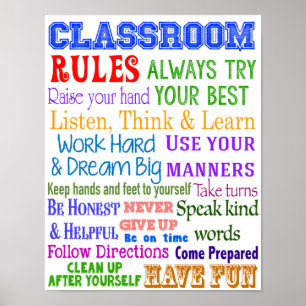 Affiches Règles de classe, Cadeau de l'enseignant, Cadeau é