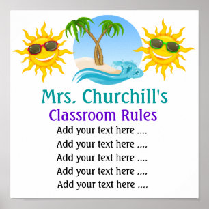 Affiches Règles de la classe de l'enseignant à l'école. par