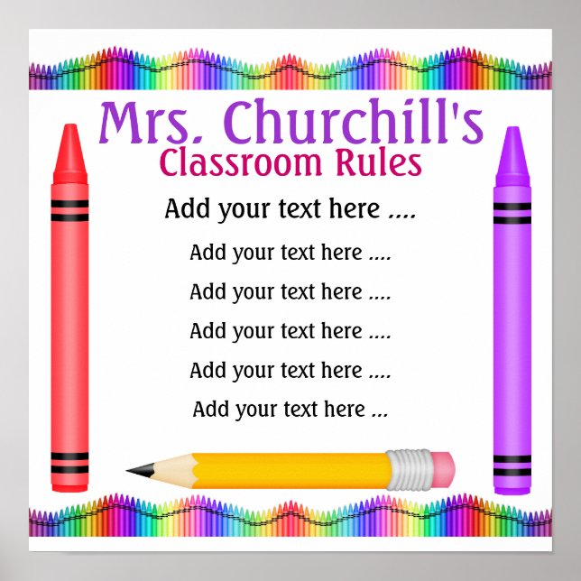 Affiches Règles de la classe de l'enseignant par SRF (Devant)