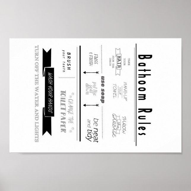 Affiches règles de la salle de bain (Devant)