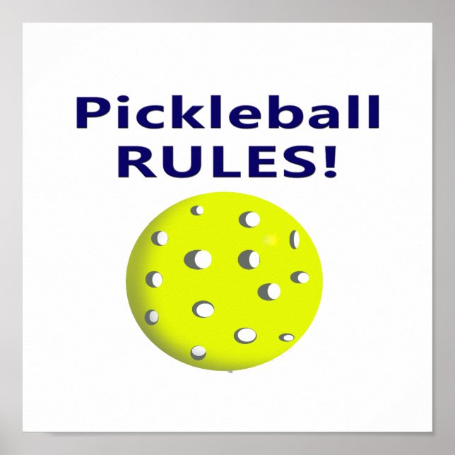 Affiches règles de pickleball version texte bleu (Devant)