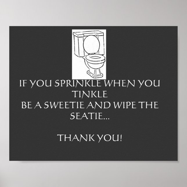 AFFICHES RÈGLES DE SALLE DE BAINS DE TOILETTES (Devant)