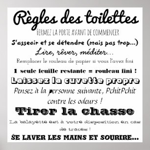 Affiches Règles des toilettes