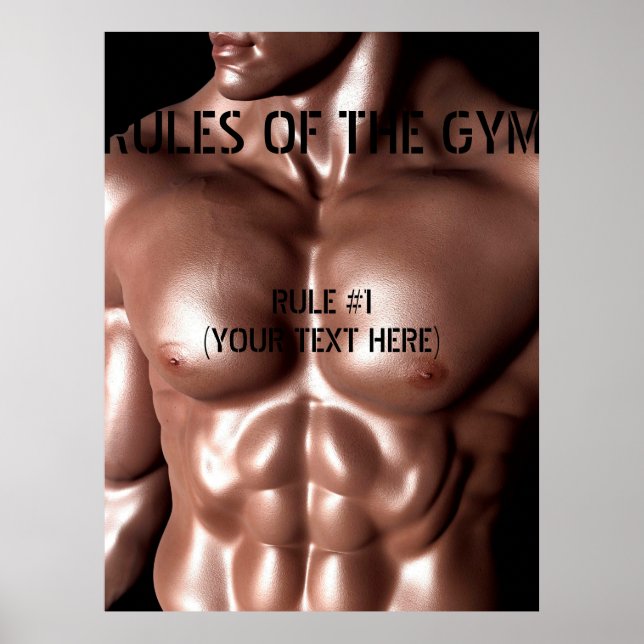 Affiches Règles du texte personnalisable Gym (Devant)