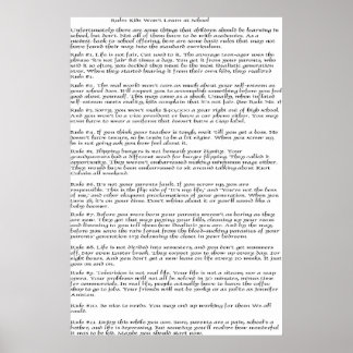 Affiches Règles Les enfants n'apprendront pas