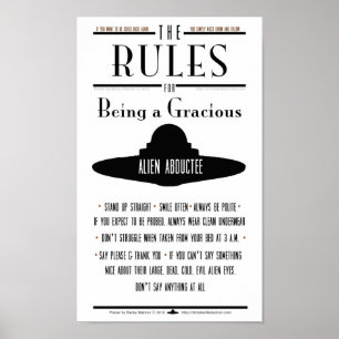 Affiches Règles pour être un Gracieux Enlevé