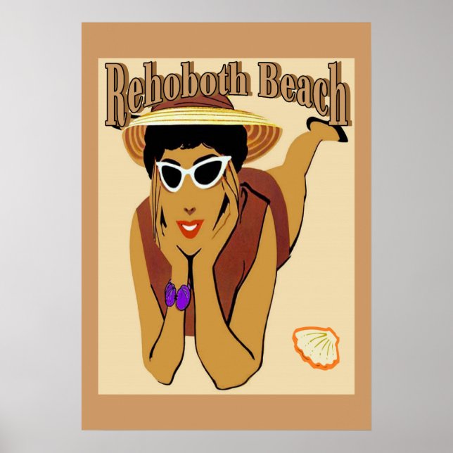 Affiches Rehoboth, Lady on Beach (Devant)