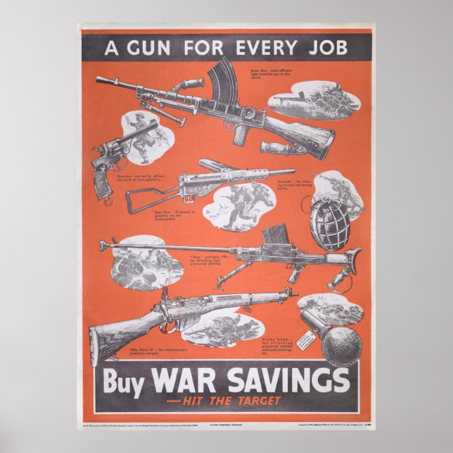Affiches Réimpression de l'affiche britannique de guerre. (Devant)