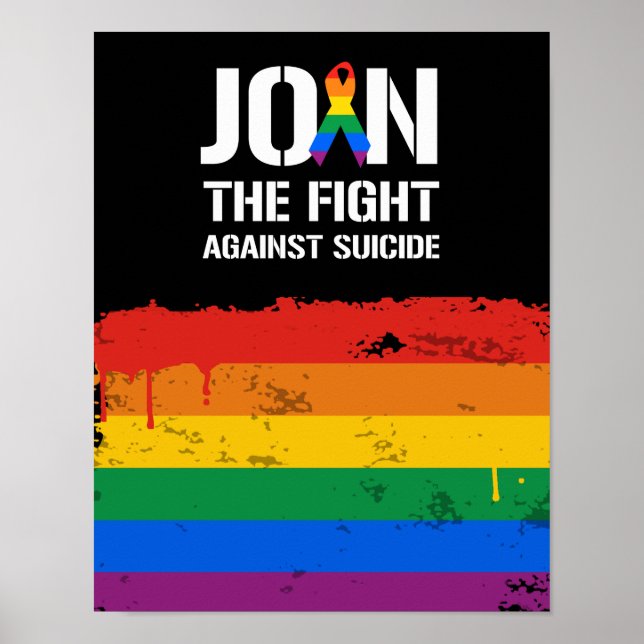 Affiches Rejoignez la lutte contre le suicide LGBT (Devant)