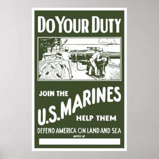 Affiches Rejoignez Les Marines Américaines — 2ÈME GUERRE MO