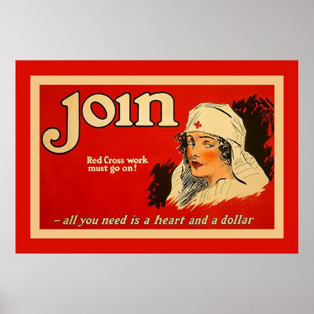 Affiches Rejoindre ~ Infirmière Vintage WW1 (Devant)