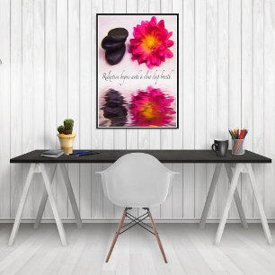 Affiches Relaxation Commence Les Pierres Zen Et Dahlia